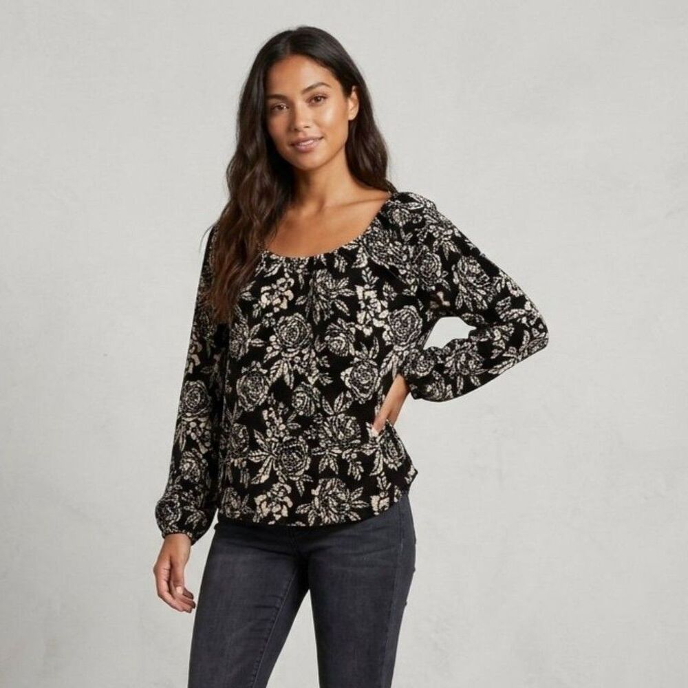 Billabong Mi Amore Floral Velvet Off Shoulder Top Bohemian Soft Girl Festival S